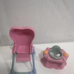 Vintage Fisher Price Loving Family Everything for Baby Pink Blue Exersaucer 2003